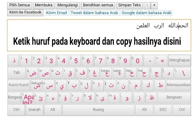 huruf arab di keyboard